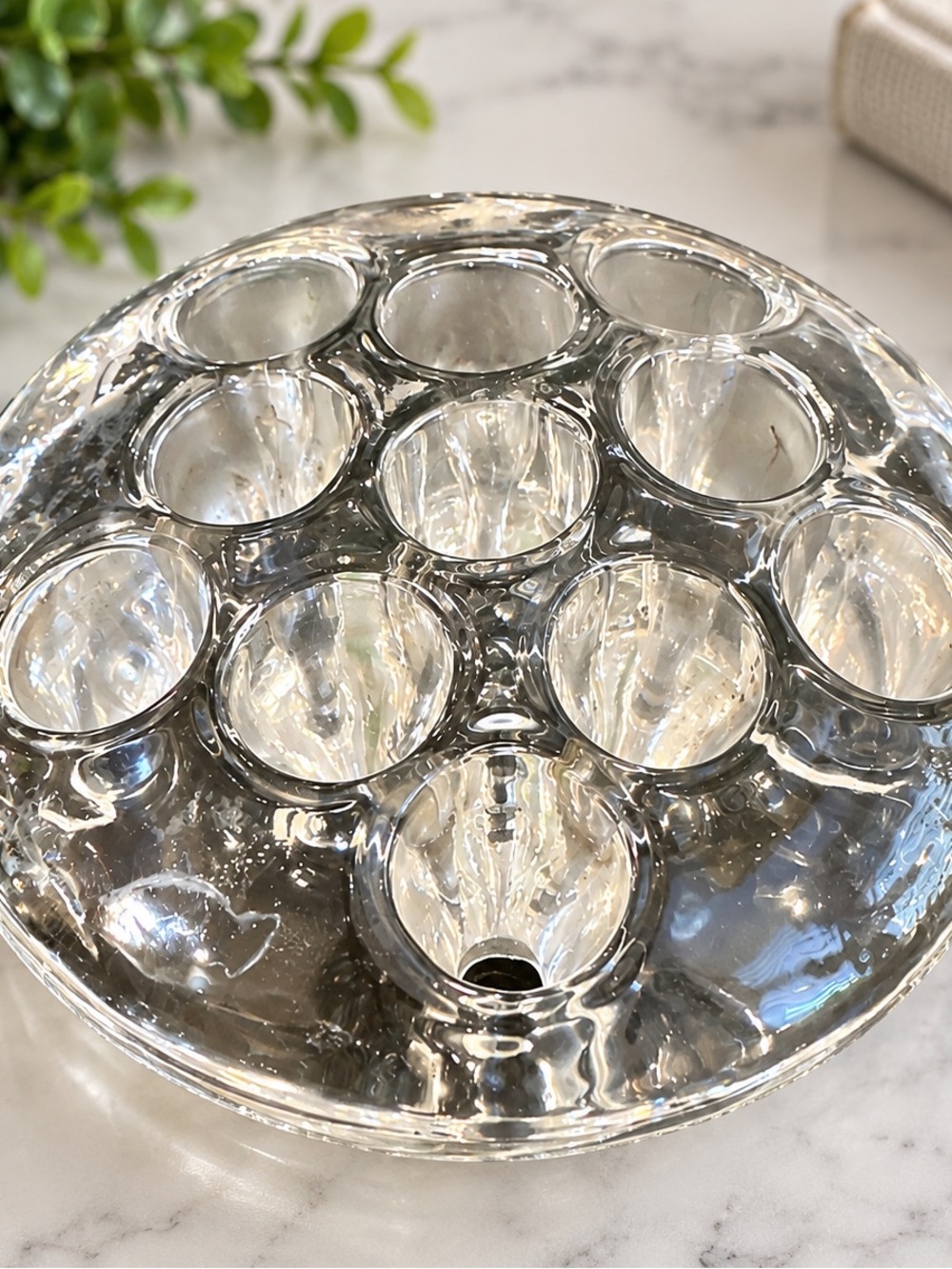 Clear Glass Floral Frog Arranger - Clear